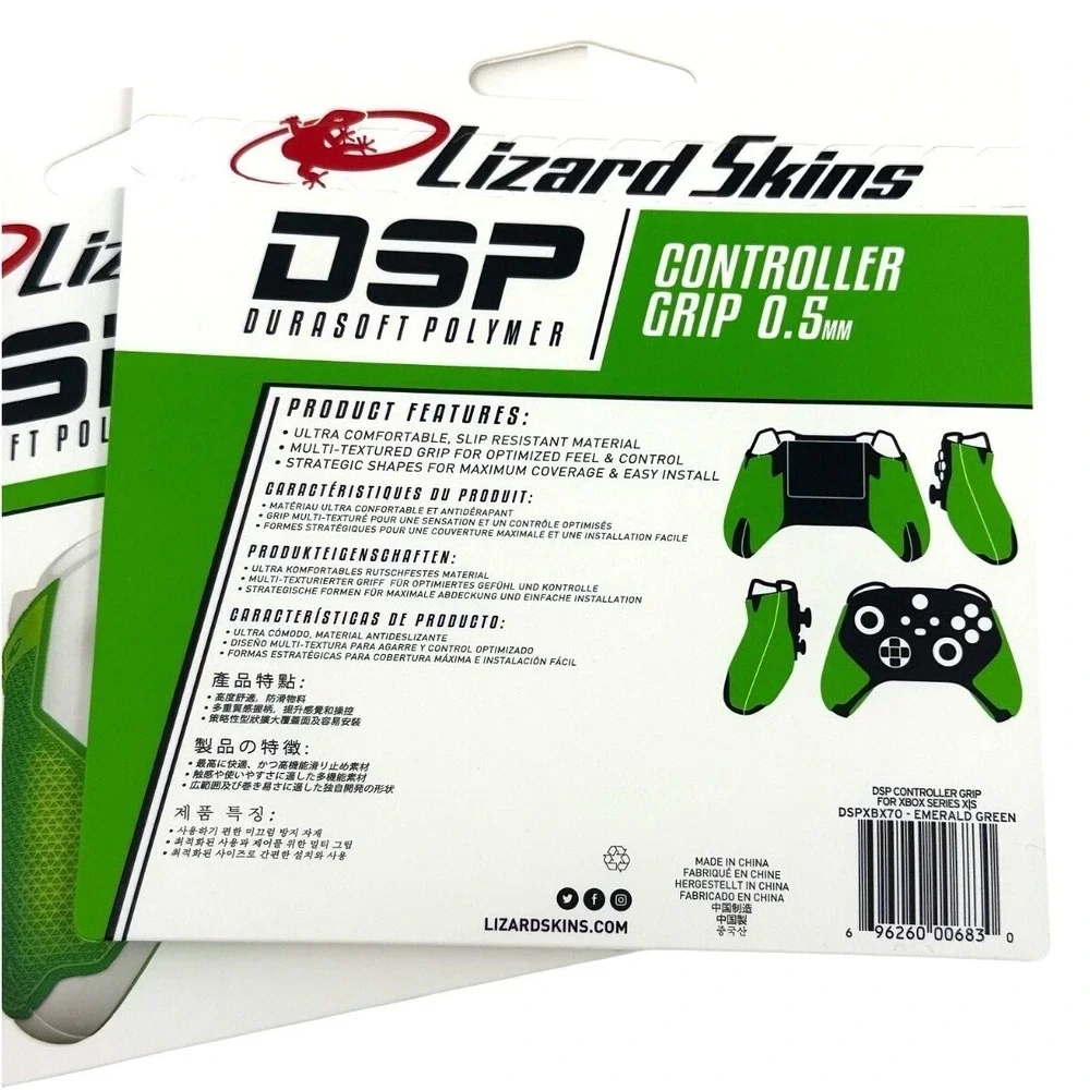 2‎ Pack Lizard Skins DSP Controller Grip Xbox Series X/S Emerald Green 0.5mm NEW
